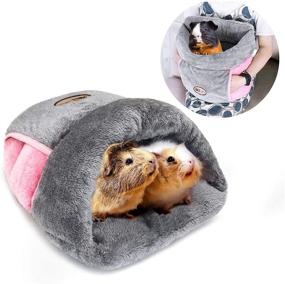 img 4 attached to 🐹 YUEPET Guinea Pig Bed: Cozy Fleece Cuddle Cave for Small Animals - Rabbit, Chinchilla, Hedgehog, Squirrel - Warm Cage Nest & Sleeping Cushion - Comfy House with Bedding - Must-Have Cage Accessory