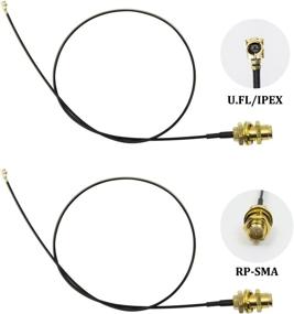 img 2 attached to 📡 Highfine 2 Pack of 2.4GHz 6dBi Indoor Omni-Directional WiFi Antenna with RP-SMA Female Connector - Compatible with 802.11n/b/g | Includes 2 Pieces of 20cm/8" U.FL/IPEX to RP-SMA Pigtail Antenna WiFi Cable