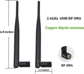 img 3 attached to 📡 Highfine 2 Pack of 2.4GHz 6dBi Indoor Omni-Directional WiFi Antenna with RP-SMA Female Connector - Compatible with 802.11n/b/g | Includes 2 Pieces of 20cm/8" U.FL/IPEX to RP-SMA Pigtail Antenna WiFi Cable