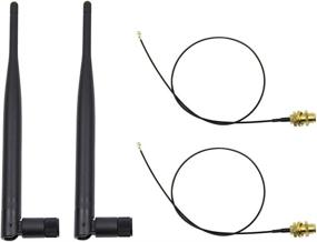 img 4 attached to 📡 Highfine 2 Pack of 2.4GHz 6dBi Indoor Omni-Directional WiFi Antenna with RP-SMA Female Connector - Compatible with 802.11n/b/g | Includes 2 Pieces of 20cm/8" U.FL/IPEX to RP-SMA Pigtail Antenna WiFi Cable