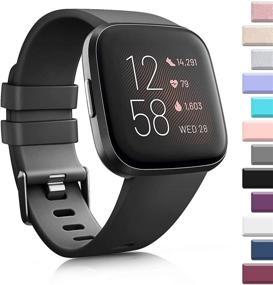 img 4 attached to 💪 AK Sports Bands - Premium Replacement Wristbands for Fitbit Versa/Versa 2/Versa SE/Versa Lite Smart Watch - Soft Multi-Colors - Women Men