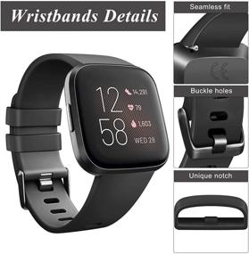 img 3 attached to 💪 AK Sports Bands - Premium Replacement Wristbands for Fitbit Versa/Versa 2/Versa SE/Versa Lite Smart Watch - Soft Multi-Colors - Women Men
