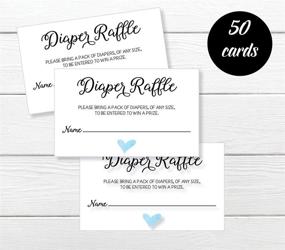 img 2 attached to 50 Diaper Raffle Tickets Inserts for Blue Boy Heart Baby Shower Invitations, Supplies 🚼 and Games for Gender Reveal Party, Bring Diapers to Win Favors, Gifts, Prizes (50 Cards)