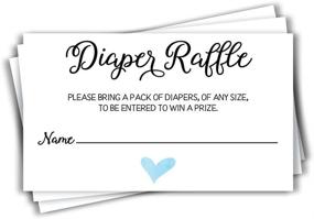 img 3 attached to 50 Diaper Raffle Tickets Inserts for Blue Boy Heart Baby Shower Invitations, Supplies 🚼 and Games for Gender Reveal Party, Bring Diapers to Win Favors, Gifts, Prizes (50 Cards)