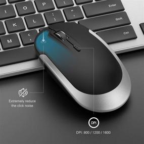 img 2 attached to Wireless Keyboard And Mouse Combo - Seenda Full Size Slim Thin Wireless Keyboard Mouse With On/Off Switch On Both Keyboard And Mouse - (Black And Silver)