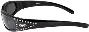 img 2 attached to 🕶️ Pack of 2 Women's Motorcycle Padded Sunglasses – Clear & Smoked Rhinestone Shades with Vented EVA Foam Padding and UV400 Filters for Optimum UV Protection