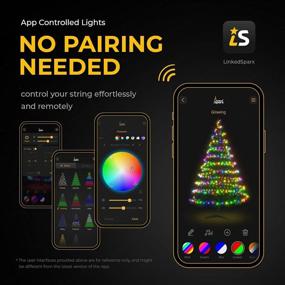 img 2 attached to 🎄 Smart String Lights: LinkedSparx LED Christmas Lights, 78.5ft Android App-Controlled - 300 LED, Green Wire, 5 Music Modes - Ideal for Indoor Party, Holiday, Wedding Decoration