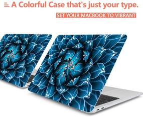 img 1 attached to 🌵 CiSoo Agave Cactus Case: Stylish Magic Floral Cover for MacBook Air 13" with Retina Display & Touch ID - Blue Flowers, 2018-2020 Release, Model A2337 M1 A2179 A1932