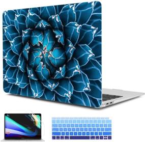 img 4 attached to 🌵 CiSoo Agave Cactus Case: Stylish Magic Floral Cover for MacBook Air 13" with Retina Display & Touch ID - Blue Flowers, 2018-2020 Release, Model A2337 M1 A2179 A1932