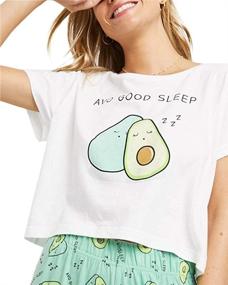 img 2 attached to Lveberw Avocado Pajamas Set: Women's Cute PJs with Sweatpants & Short Sleeves - Comfy Sleepwear Joggers!