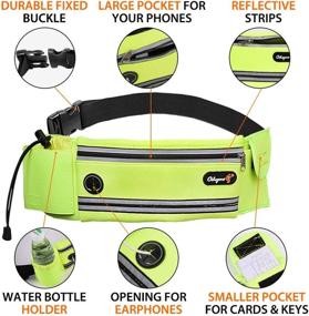 img 2 attached to 🎒 Odepro HS01 Waist Pack with Water Bottle Holder, Adjustable Belt, Phone Pouch, Key Card Pocket, Earphone Hole – Ideal for Outdoor Fitness, Walking, Jogging, Cycling, Climbing, Hiking