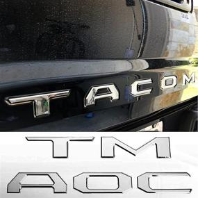 img 4 attached to Enhance Auto Safety: 3D Raised Tailgate Insert Letters for Taco 2016-2021 - Chrome Silver Rear Emblem Decals with 3M Adhesive