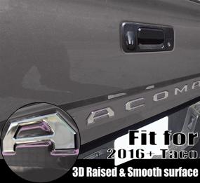 img 3 attached to Enhance Auto Safety: 3D Raised Tailgate Insert Letters for Taco 2016-2021 - Chrome Silver Rear Emblem Decals with 3M Adhesive