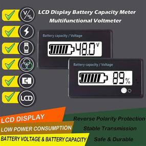 img 3 attached to Многофункциональный монитор емкости аккумулятора 48 В ЖК-индикатор уровня заряда аккумулятора для свинцово-кислотного аккумулятора мотоцикла тележка для гольфа автомобиля