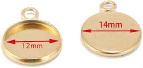 img 3 attached to 🔶 100 Pieces Stainless Steel Round Bezel Blank Pendant Trays for Jewelry Making and DIY Crafts - Fits 12mm, Gold