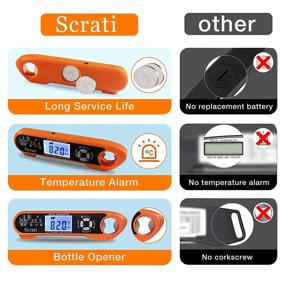 img 2 attached to 🍊 Orange Digital Instant-Read Food Temperature-Probe Meat Thermometer - with Magnet Calibration, Waterproof for Kitchen Cooking Grill BBQ Oven, Candy Thermometer