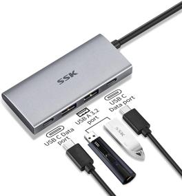 img 3 attached to 🔌 SSK USB C 10Gbps Hub: 4-in-1 Multiport Adapter for iMac/MacBook/Pro/Air/Surface Pro and More Type C Devices - with 2 USB C and 2 USB A 10Gbps Ports