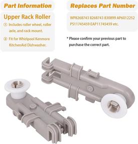 img 3 attached to 🔧 High-Quality 2-Pack of WP8268743 8268743 Upper Rack Wheel Replacement Parts for Whirlpool Kenmore Dishwasher - Perfect Substitute for 830899, AP6012252, PS11745459, EAP11745459