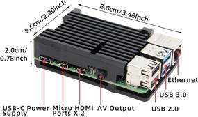 img 3 attached to Enhanced Cooling Aluminum Armor Case for Raspberry Pi 4 Model B by Geekworm: Optimal Passive Cooling and Improved Compatibility