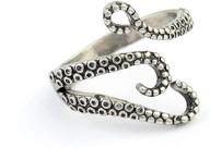 🦑 gothic deep sea monster squid octopus tentacles adjustable finger ring - mixia titanium steel jewelry logo
