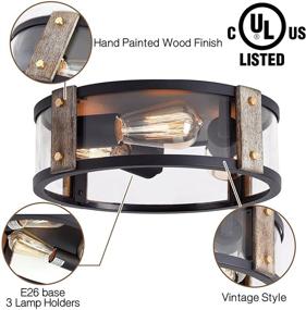 img 2 attached to Rustic Flush Mount Ceiling Light: 13-inch Fixture with 🏡 3-Light Farmhouse Outdoor Lighting for Living Room, Kitchen, and More