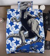 dino-filled dreams: sleeping partners kids 2 piece character bedding set - twin comforter & pillowcase, dinosaur themed logo