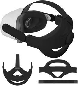 img 3 attached to 🔧 Черная регулируемая головная повязка Esimen для наушников Oculus Quest 2 Elite Strap Headband - удобная пенная подушка, улучшенное балансирование веса, снижение давления