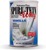 🌿 naturesplus spiru-tein ванильный протеиновый коктейль на основе сывороточного протеина - 1.05 фунтов, протеиновый порошок на основе сывороточного протеина - замена приема пищи - спирулина, энергетические витамины и минералы - вегетарианская - 14 порций логотип