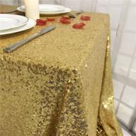 💫 trlyc 55"x55" seamless gold sequin tablecloth: sparkly shimmer decoration for wedding party logo