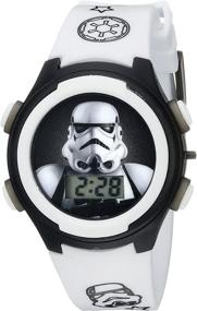img 3 attached to Star Wars Kids' STM3488 White Analog Quartz Watch with Digital Display