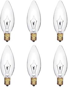 img 4 attached to 💡 25W Clear Chandelier Light Bulb (6 Pack) - Torpedo Tip, E12 Candelabra Base, Dimmable