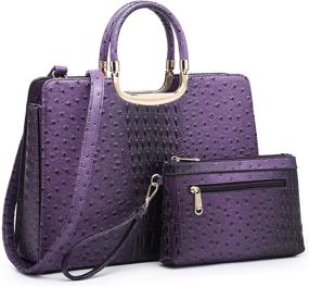 img 4 attached to 👜 Стильный женский набор сумок: верхняя ручка, плечевая сумка, тот, сумка-сатчел и кошелек в комплекте - идеально подходит для работы!