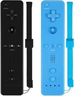 🎮 zerostory remote controller with silicone case and wrist strap - compatible with wii and wii u console (pack of 2, black and blue) logo