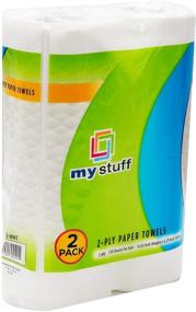 img 4 attached to 🧻 2-Ply Absorbent Paper Towels by My Stuff - Pack of 2 Rolls, 120 Perforated Sheets per Roll, White - Ideal for Kitchen Cleaning and Disposable Cloth Usage