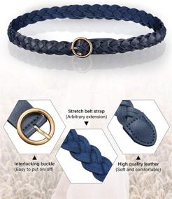 img 2 attached to Pieces Womens Braided Leather Skinny Women's Accessories