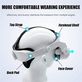 img 2 attached to 🎮 Oculus Quest 2 Halo Strap and Silicone Face Cover: Adjustable Replacement for Quest 2 Elite Strap, Relieve Face Pressure & Enhance Comfort - White Oculus Quest 2 VR Accessories Head Strap