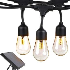 img 4 attached to 🌞 Brightech Ambience Pro - Waterproof, Solar Powered Outdoor String Lights - 48 Feet Hanging Edison Bulbs Create Bistro Ambience in Your Yard - Commercial Grade, Shatterproof - Energy-efficient LED, Soft White Light