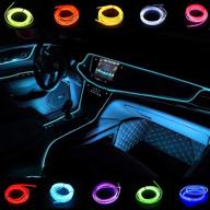 abaldi car decorations el wire 5m/16ft led flexible soft tube wire lights neon glowing car rope strip light xmas decor dc 12v for car 360 degrees of illumination(5m logo