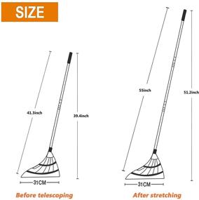 img 2 attached to 🔍 55 inch Grey Multifunctional Magic Broom with Adjustable Handle for Household, Bathroom, Kitchen, and Outdoor Use - Ideal for Sweeping, Scraping, and Removing Water, Dust, and Pet Hair