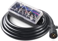 🔌 mictuning heavy duty 7-way trailer cord plug connector | transparent covered 7-gang junction box, 8 feet, weatherproof logo