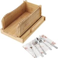 🍞 tqvai bamboo bread slicer guide with crumb tray: perfect for homemade bread, cakes, bagels, and more! logo