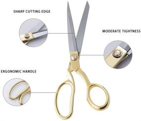 img 3 attached to Rust-Proof Stainless Steel Multipurpose Rainbow Scissors Fabric Textile Dressmaking Craft Office Home Daily Use (Gold