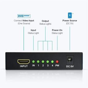 img 2 attached to Разветвитель HDMI VKBAND V1.4 - 1 в 4, Полная Ultra HD 1080P 4K/2K, поддержка 3D разрешений