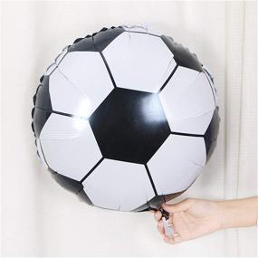 img 2 attached to ⚽️ JANOU 20pcs Soccer Balloons 18Inch Helium Foil Balloons Mylar Football Balloons for Birthday, Sports, Graduation Party Decorations