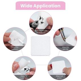 img 2 attached to 💅 Convenient 400 PCS Eyelash Extension Glue Wipes and Nail Polish Remover Cloths: Lint Free, Super Absorbent, Non-woven Fabric for Lash Extension Supplies and Nail Polish Bottles