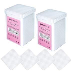 img 4 attached to 💅 Convenient 400 PCS Eyelash Extension Glue Wipes and Nail Polish Remover Cloths: Lint Free, Super Absorbent, Non-woven Fabric for Lash Extension Supplies and Nail Polish Bottles