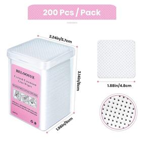 img 3 attached to 💅 Convenient 400 PCS Eyelash Extension Glue Wipes and Nail Polish Remover Cloths: Lint Free, Super Absorbent, Non-woven Fabric for Lash Extension Supplies and Nail Polish Bottles