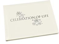 📚 celebration of life funeral guest book - casual lined inner page design - boxed - white - dimensions: 8.9" x 6.7 logo
