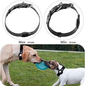 img 2 attached to Air Tag Dog Collar Holder: Stylish and Adjustable Loop for Dogs - Brown Leather with Air Tag Case