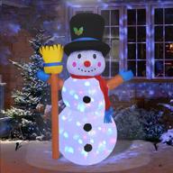🎅 giant inflatable snowman with rotating led lights – 4.4ft christmas yard decoration for outdoor, garden, and lawn logo